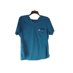 Cherokee Infinity Short Sleeve Blue Scrub V Neck Top Women’s Size XL